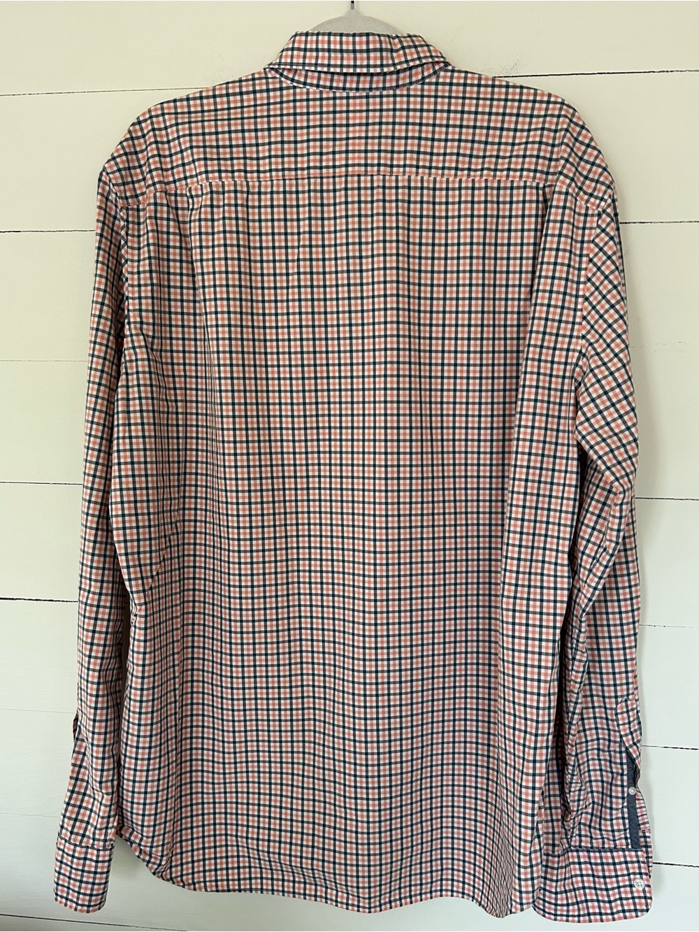 J. Crew Men's Button-Down Plaid Shirt - Orange and Navy Size XLT - Picture 2 of 6